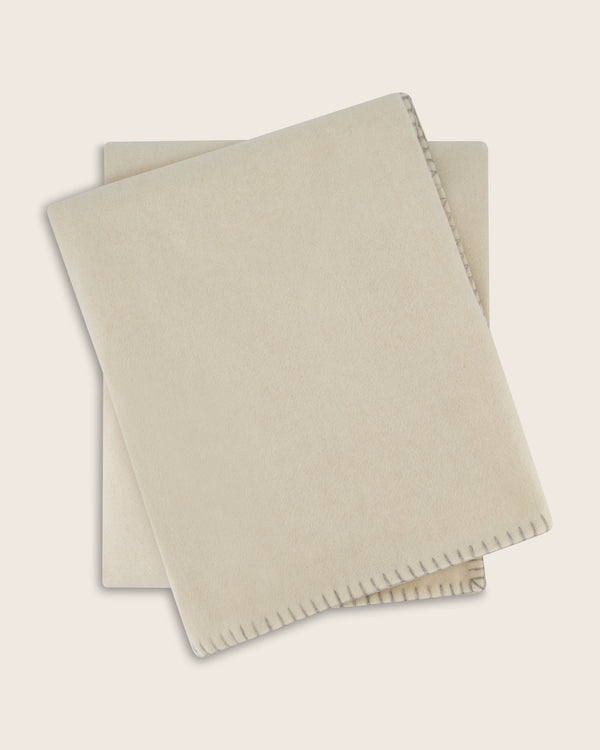 Gotham Whipstitch Cashmere Throw in Beige
