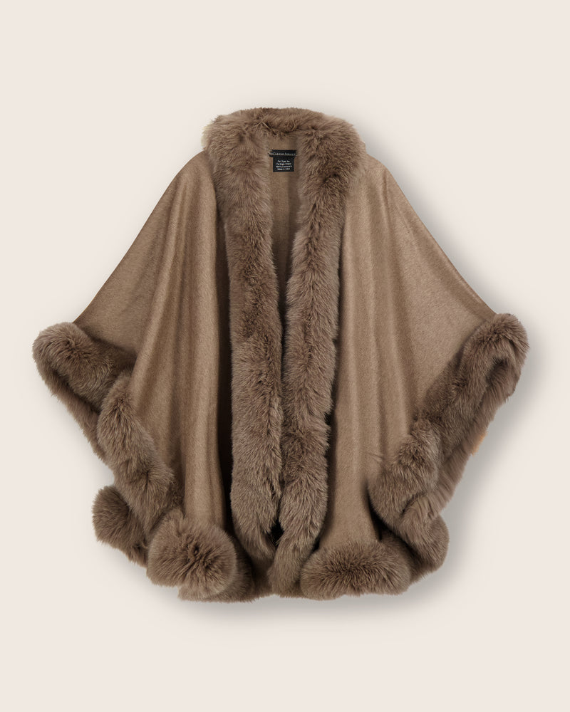 Cervinia fur trim cape in Sable