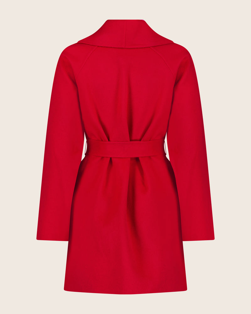 Victoria Coat in red back