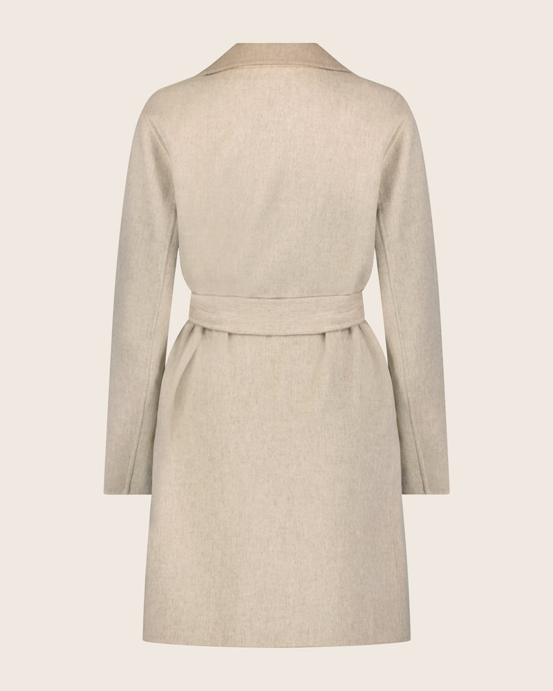 Bella Coat in beige back