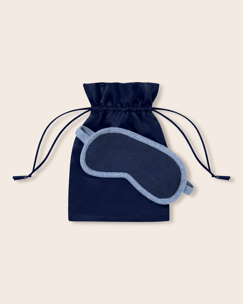 serena sleep mask in navy/denim