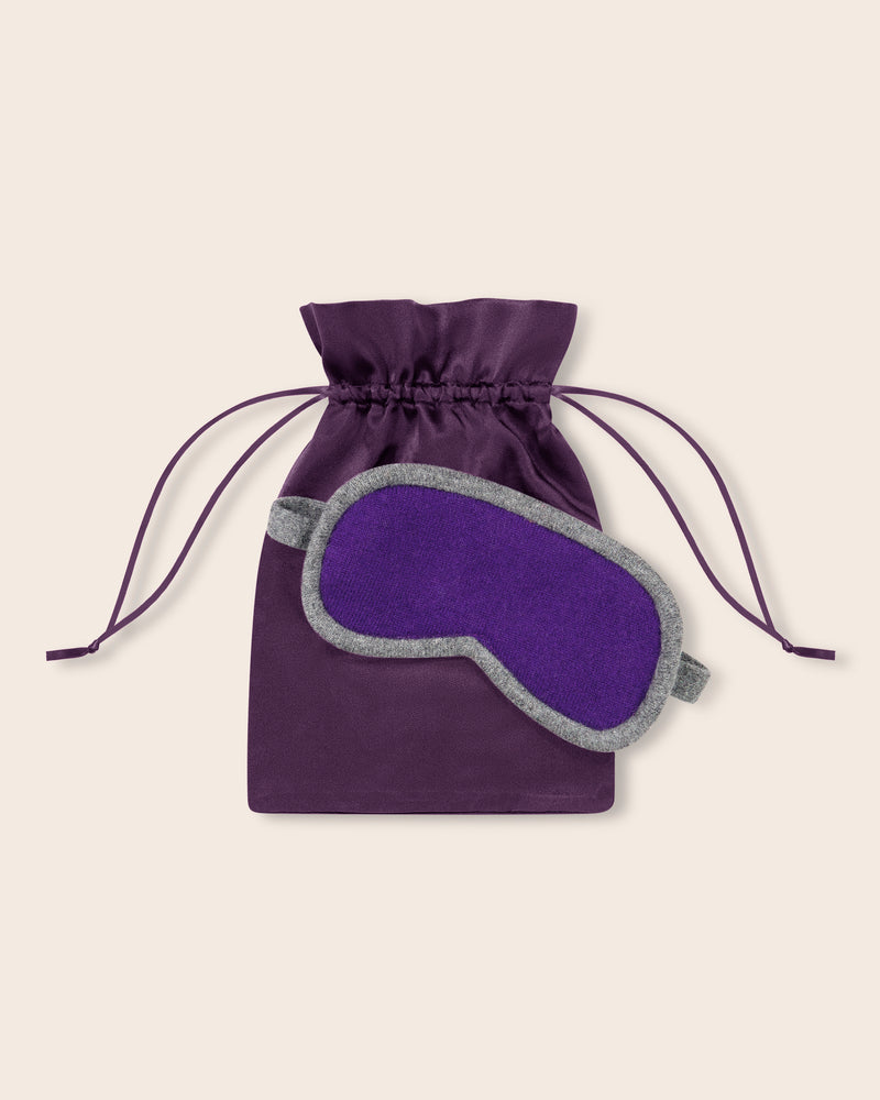 serena sleep mask in purple/dark grey