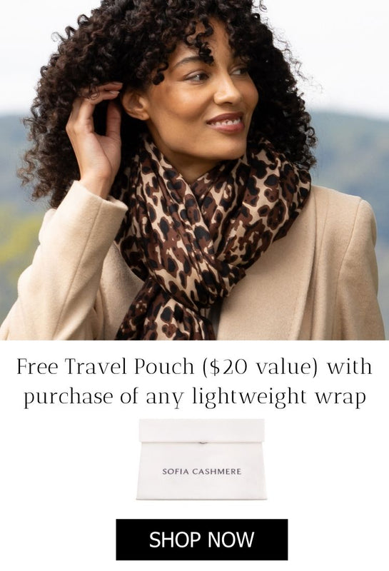 Free travel bag ($20 value) with purchase of any lightweight wrap. shop lightweight wraps.