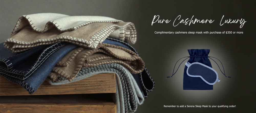 Pure Cashmere Luxury. Complimentary cashmere sleep mask with purchase of $350 or more