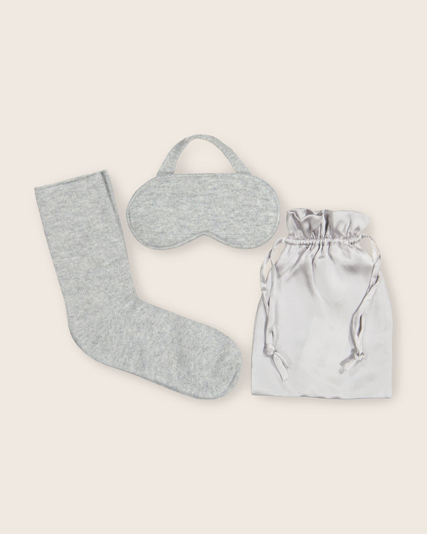 Capri Cashmere Travel Set in light grey