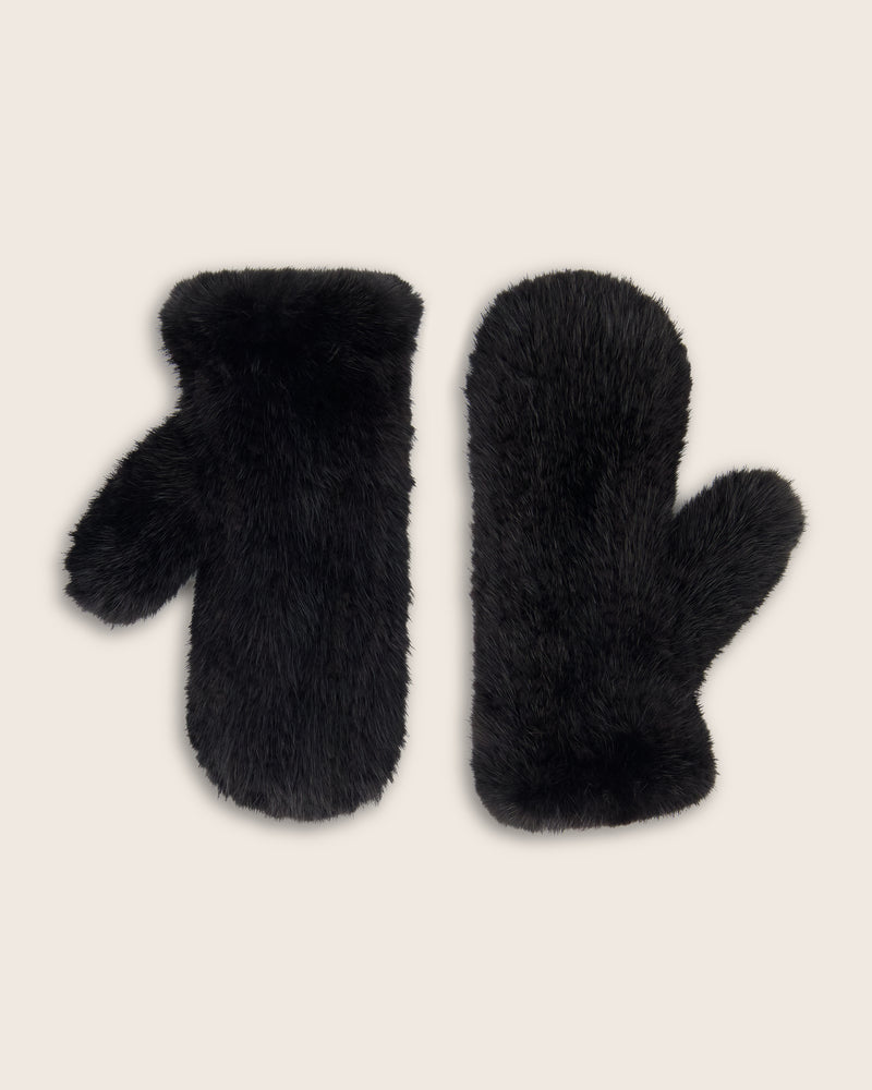 Mink Mittens in black