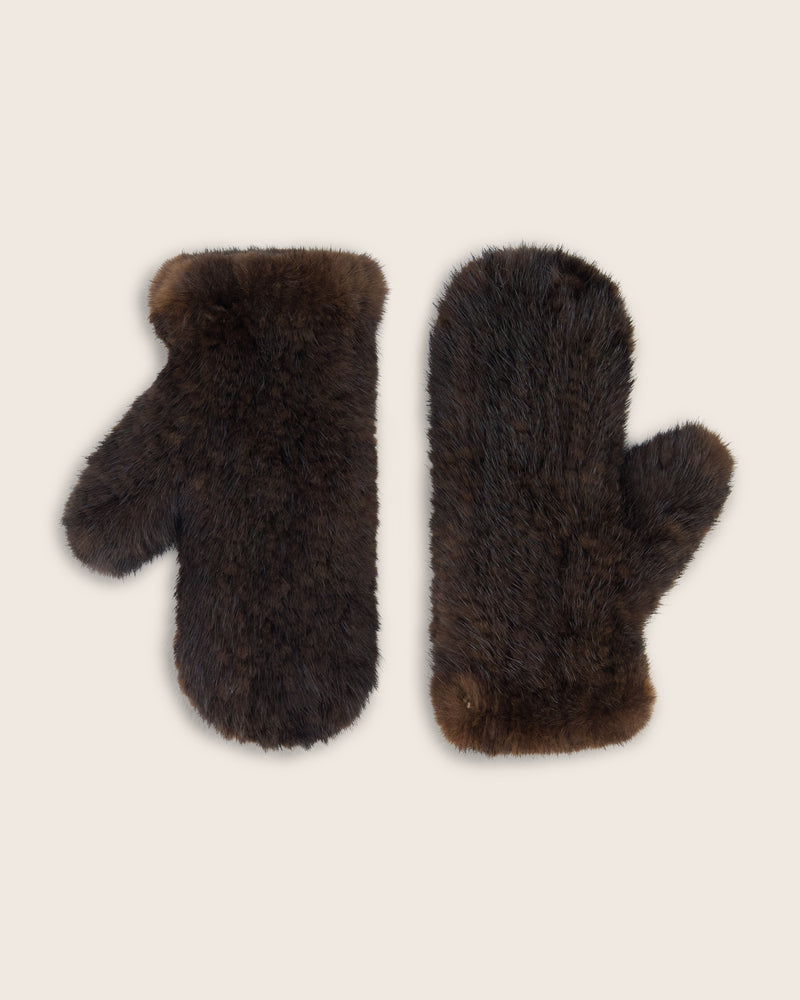 Mink Mittens in brown