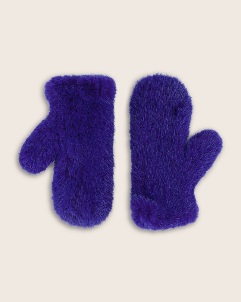 Mink Mittens in blue