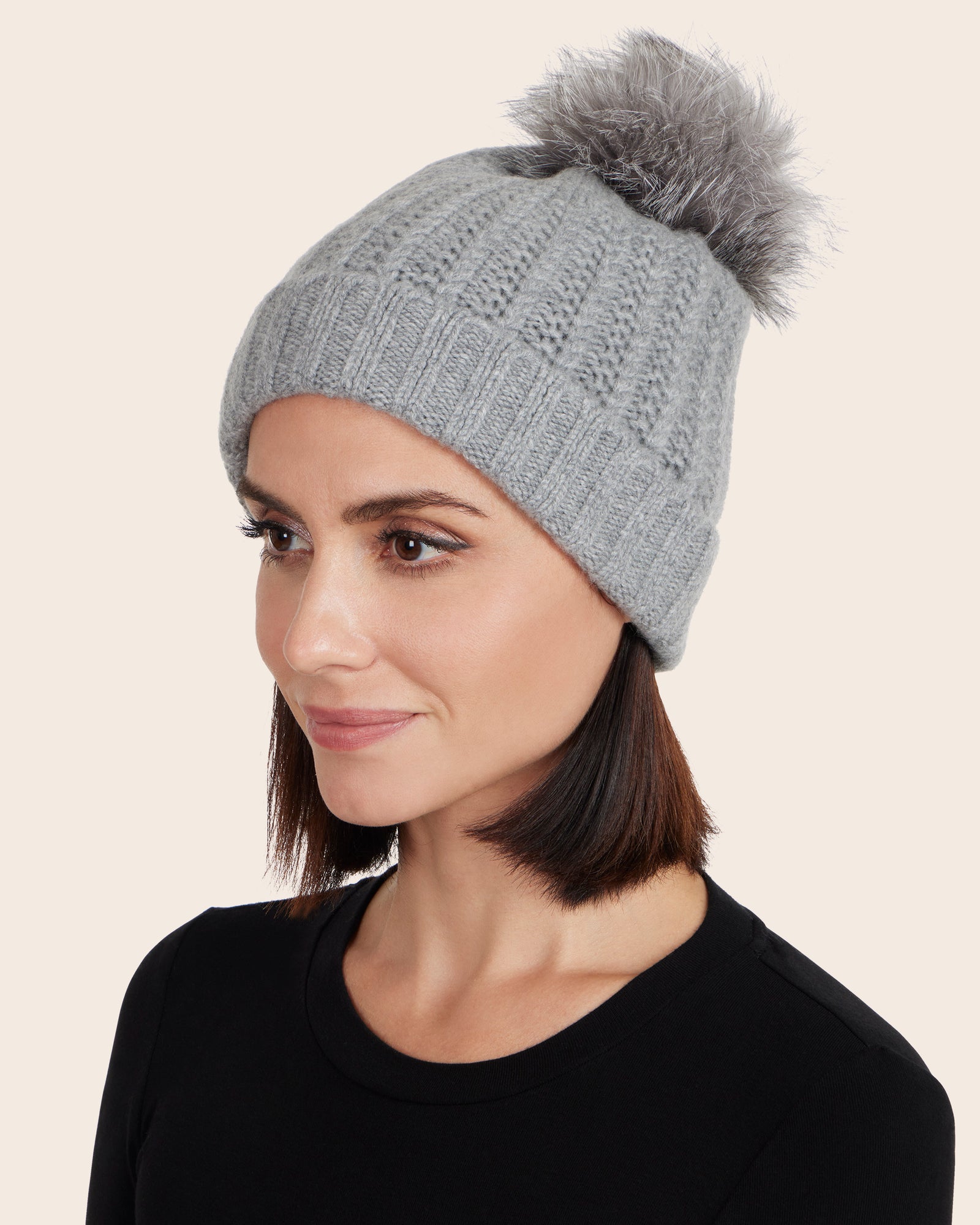 Fur Pom Pom Cashmere Hats Girl & Doll offers