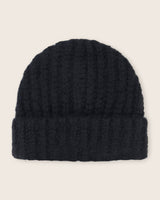 Eleganza Cashmere cuffed knitted beanie in black