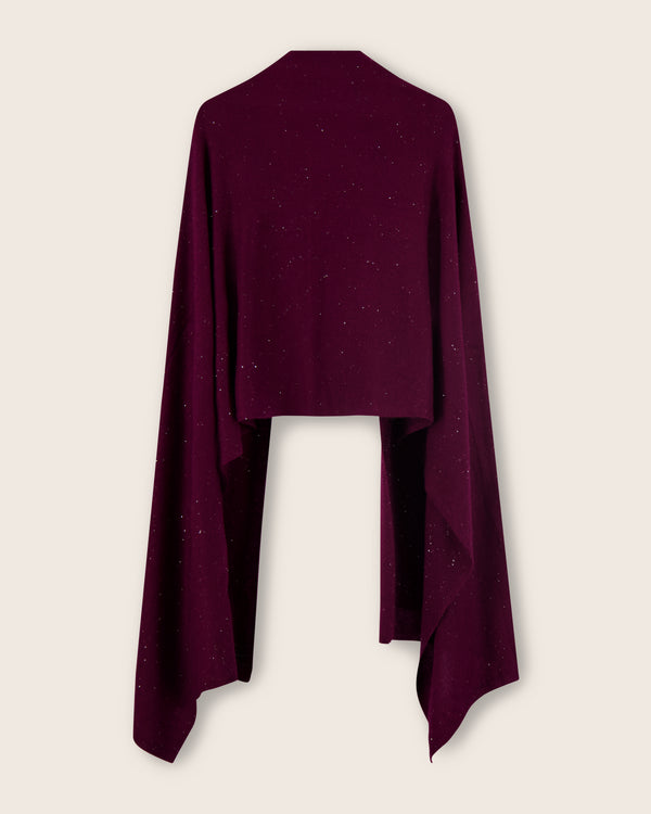 Radiant Cashmere Sequin Wrap in burgundy back