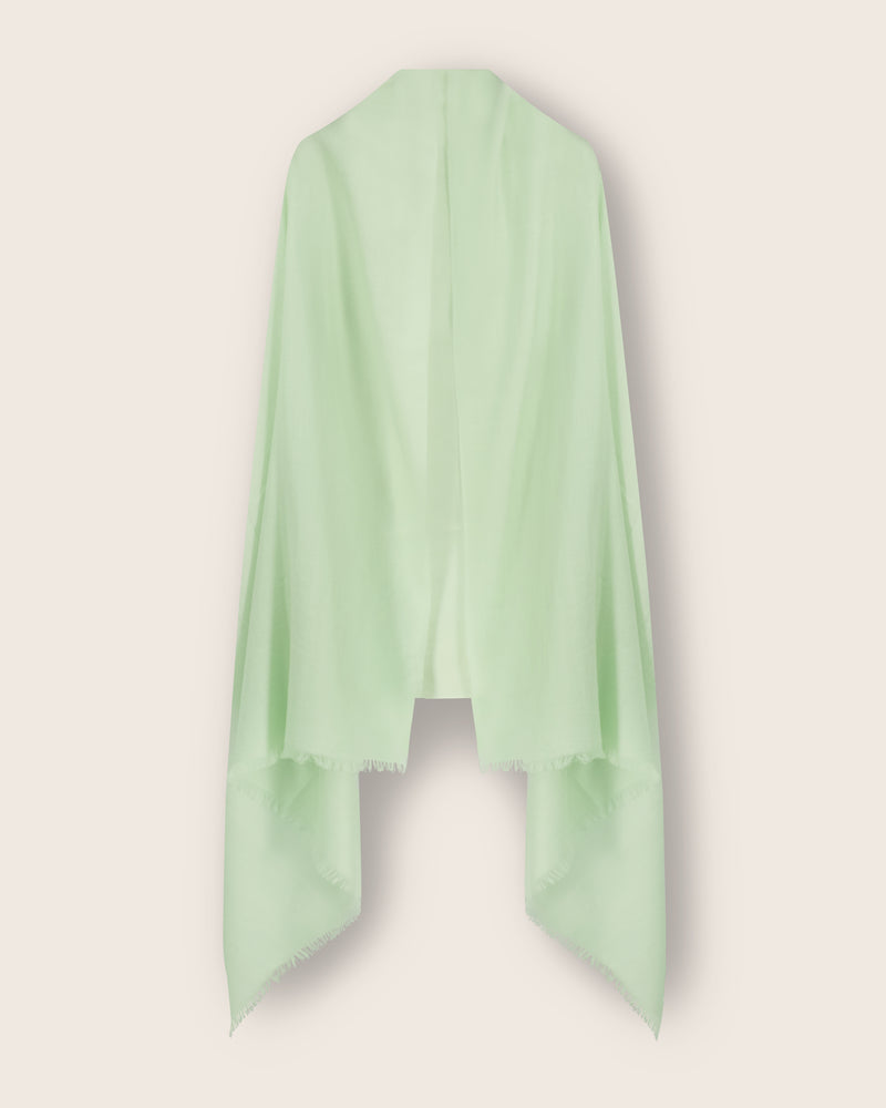 st tropez lightweight cashmere wrap in pale green