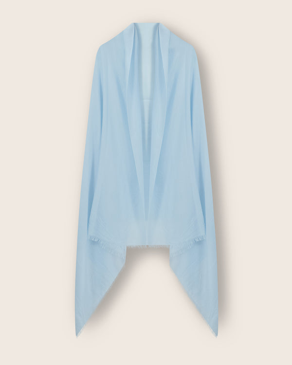 st tropez lightweight cashmere wrap in Dusty Blue