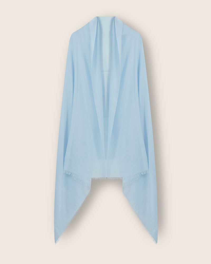 st tropez lightweight cashmere wrap in Dusty Blue