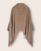 Elegante cashmere shawl wrap in heather taupe