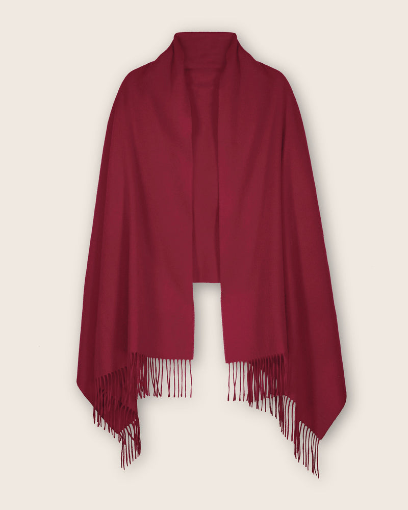 Elegante cashmere shawl wrap in Bordeaux