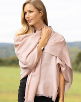 Cashmere Lurex and Sequin Wrap in dusty rose