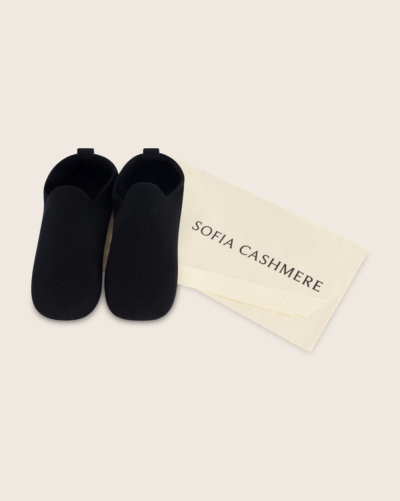 cashmere slippers in black